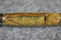 Image 3 of Olive Wood Pen, Gold Titanium Hardware, Stabilized Spalted Wood,  #0276