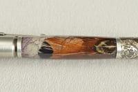Image 3 of Deer Hunter Pheasant Feather Pen, Bolt Action Pewter Ballpoint, #0230