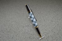 Image 3 of Checkerboard Pattern Pen with Gold Titanium Finish  #028