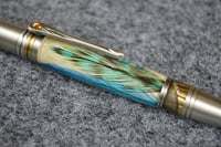 Image 3 of Turquoise Lettered Feather Pen that says Mom  # 094