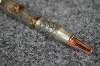 Image 3 of Deer Hunter Bullet Pen with Pheasant Feathers in Pewter Finish, 30 Caliber Ballpoint #0198