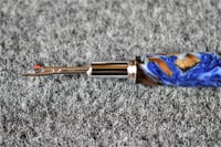 Image 3 of Seam Ripper with Blue White Swirl Wood, Seamstress Tool Stitch Remover, #0284