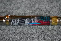 Image 4 of Custom Feather Pen, Feathers and Lace, Handmade Acrylic Pen, High End Ballpoint, #0118