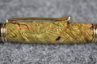 Image 4 of Olive Wood Pen, Gold Titanium Hardware, Stabilized Spalted Wood,  #0276