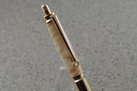 Image 5 of Bullet Pen with Curly Maple,  24 kt Gold Plating with Click Mechanism , #039