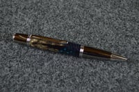 Image 1 of Custom Rattlesnake Pen with Real Feathers, Gun Metal Finish   #0238