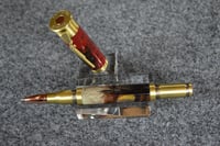 Image 5 of Shotgun Shell Pen with Turkey Feathers and Beard, Ceramic Rollerball Tip   #0172