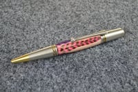 Image 1 of Pink and Purple Feather Pen, Majestic Squire Custom Ballpoint, High End Writing Tool,  #025