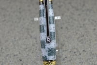 Image 5 of Checkerboard Pattern Pen with Gold Titanium Finish  #028