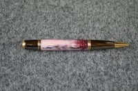 Image 2 of Custom Pen with Blue and Pink Feathers, Gift for Mother, Desk Accessory, #0149