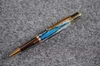 Image 1 of Custom Resin Feather Pen with White Lace, Acrylic Ballpoint,   #087
