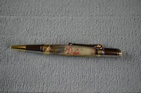 Image 1 of Pheasant Feather Pen for Dad with Red Letters, Custom Handmade Ballpoint,  #0120