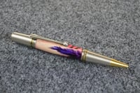Image 2 of Pink and Purple Feather Pen, Majestic Squire Custom Ballpoint, High End Writing Tool,  #025