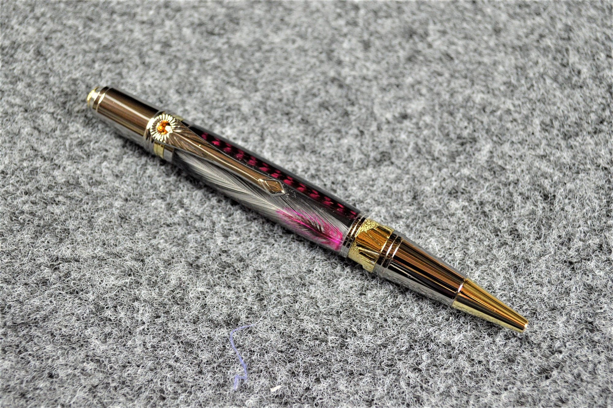 Feather Ballpoint Pen - Pink & Gold