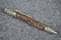 Image 2 of Skeleton Key Pen with Red Trinity Triad  Knot, Celtic Heritage High End Ballpoint,  #0604