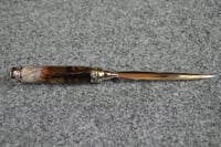 Image 1 of Letter Opener Knife, Turkey Feather Envelope Slicer with Outdoor Scene Cast in Clear Resin   0249