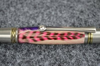 Image 3 of Pink and Purple Feather Pen, Majestic Squire Custom Ballpoint, High End Writing Tool,  #025