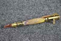 Image 1 of Bolt Action Patriotic Pen with Eagle Head Picture,  U S Constitution and Feathers #0227