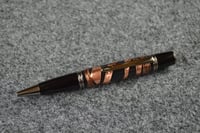 Image 1 of Copper Coil Steampunk Pen,  Spiral Metal and Wire, #0258