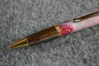 Image 5 of Custom Pen with Blue and Pink Feathers, Gift for Mother, Desk Accessory, #0149