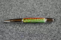 Image 2 of Color Wheel Feather Pen, Multi Color Rooster Plumage, 0252