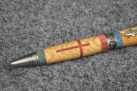 Image 2 of Faith Hope Love Pen with Red Cross, Reclaimed Wood from Razed Church, #0265
