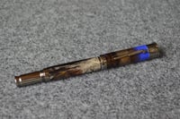 Image 1 of Shotgun Shell Rollerball Pen with Turkey Feathers, 12 Gauge Over and Under, Gun Metal  #0173