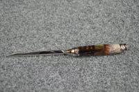 Image 2 of Letter Opener Knife, Turkey Feather Envelope Slicer with Outdoor Scene Cast in Clear Resin   0249