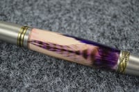 Image 4 of Pink and Purple Feather Pen, Majestic Squire Custom Ballpoint, High End Writing Tool,  #025