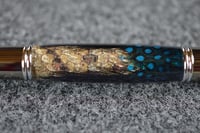 Image 4 of Custom Rattlesnake Pen with Real Feathers, Gun Metal Finish   #0238