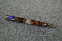 Image 2 of Shotgun Shell Rollerball Pen with Turkey Feathers, 12 Gauge Over and Under, Gun Metal  #0173