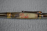 Image 4 of Pheasant Feather Pen for Dad with Red Letters, Custom Handmade Ballpoint,  #0120