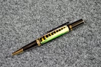 Image 4 of Majestic Squire Feather Pen, Purple, Green, Yellow Plumage, Twist Action Ballpoint, #0286
