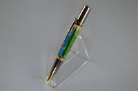 Image 2 of Custom Acrylic Pens,  Blue, Green, Orange Feather Ballpoint,  #0117