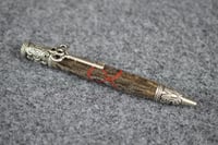 Image 5 of Skeleton Key Pen with Red Trinity Triad  Knot, Celtic Heritage High End Ballpoint,  #0604