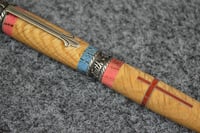 Image 5 of Faith Hope Love Pen with Red Cross, Reclaimed Wood from Razed Church, #0265