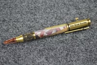Image 5 of Bolt Action Patriotic Pen with Eagle Head Picture,  U S Constitution and Feathers #0227
