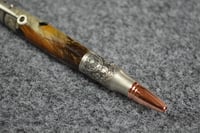 Image 5 of Deer Hunter Bullet Pen with Pheasant Feathers in Pewter Finish, 30 Caliber Ballpoint #0174
