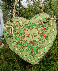 Christmas green man slate