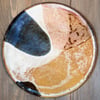 SAND – red stoneware plate with blue & sepia 26cm