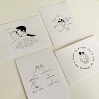 Image of 4 postcards with different illustrations (a6) 