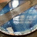 SAND - red & blue stoneware plate 26cm