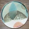 SAND - white & green stoneware plate with texture - 26cm
