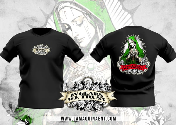 Image of LaMaquina - In Gears We Trust (Black/Green/Red) Short Sleeve