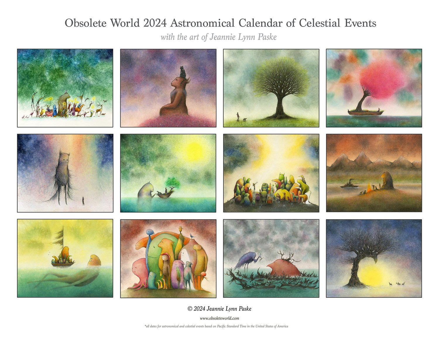 Image of RESERVED LISTING 2024 Obsolete World Wall Art Calendar