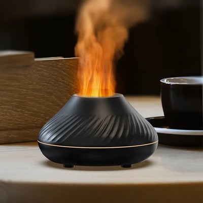 AuraGlow™ Nordic Flame Aromatherapy Humidifier with Atmosphere Light