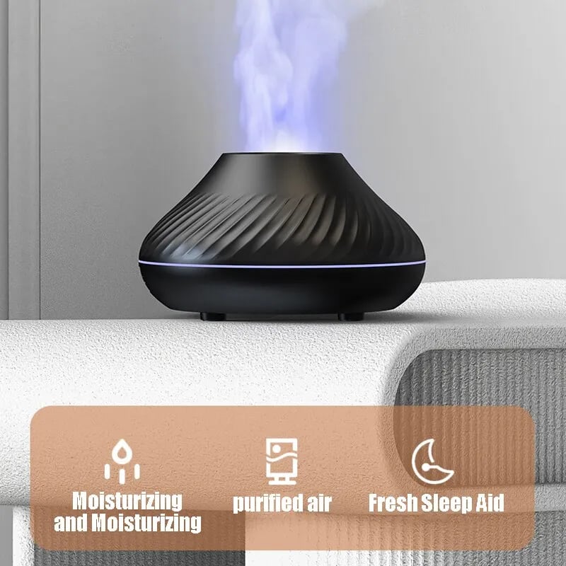 AuraGlow™ Nordic Flame Aromatherapy Humidifier with Atmosphere Light