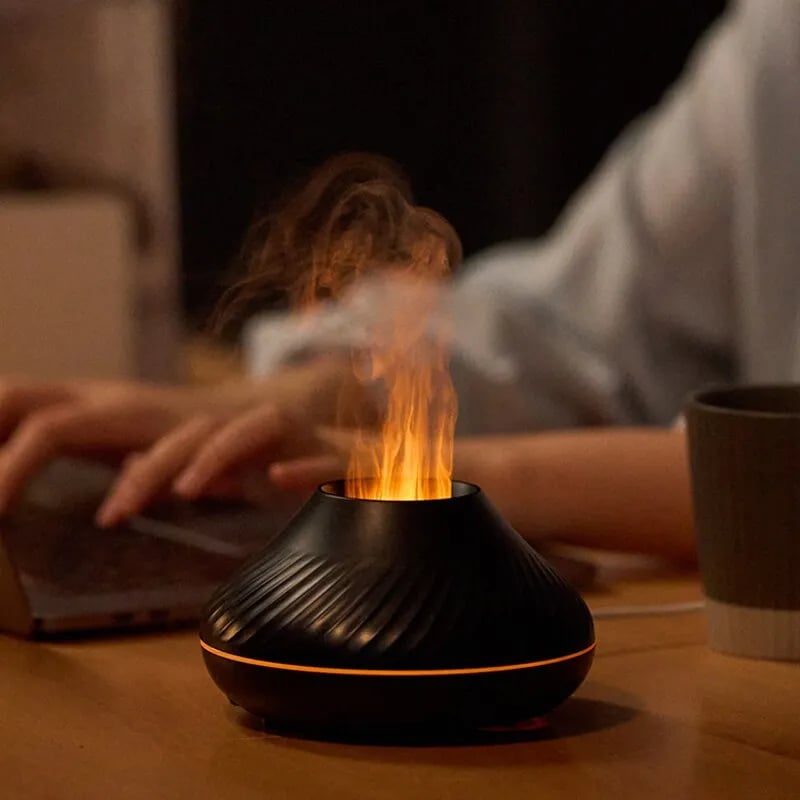AuraGlow™ Nordic Flame Aromatherapy Humidifier with Atmosphere Light