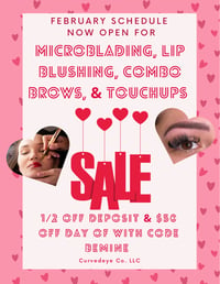 February Microblading & PMU Schedule Deposit Only