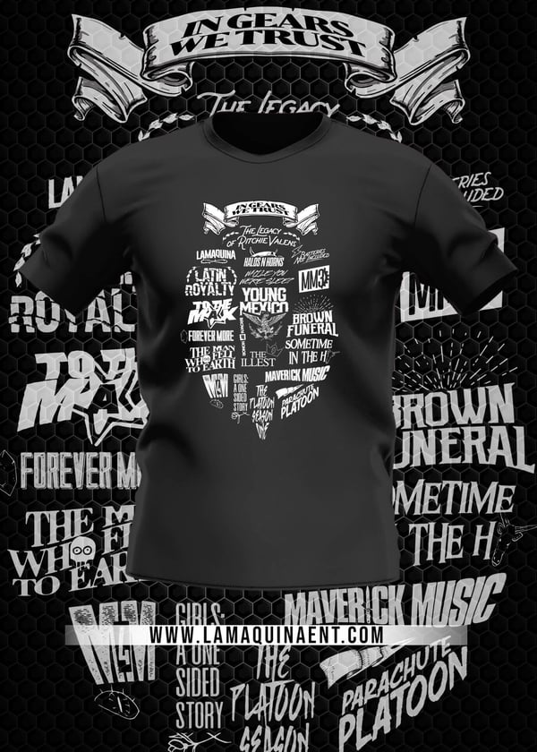 Image of LaMaquina - In Gears We Trust (Black/White) Celebration Shirt
